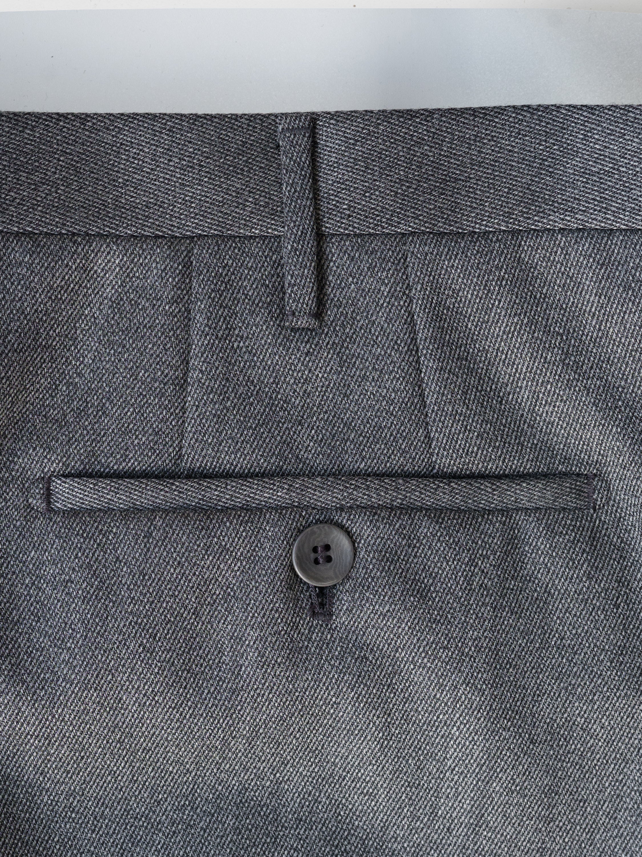 Light grey pair of regular fit covert wool trousers
